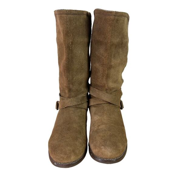 OLUKAI Pa’ia Boots Women's Size 9 EU 39 Green Textile Suede Mid Calf Harness - Picture 7 of 16